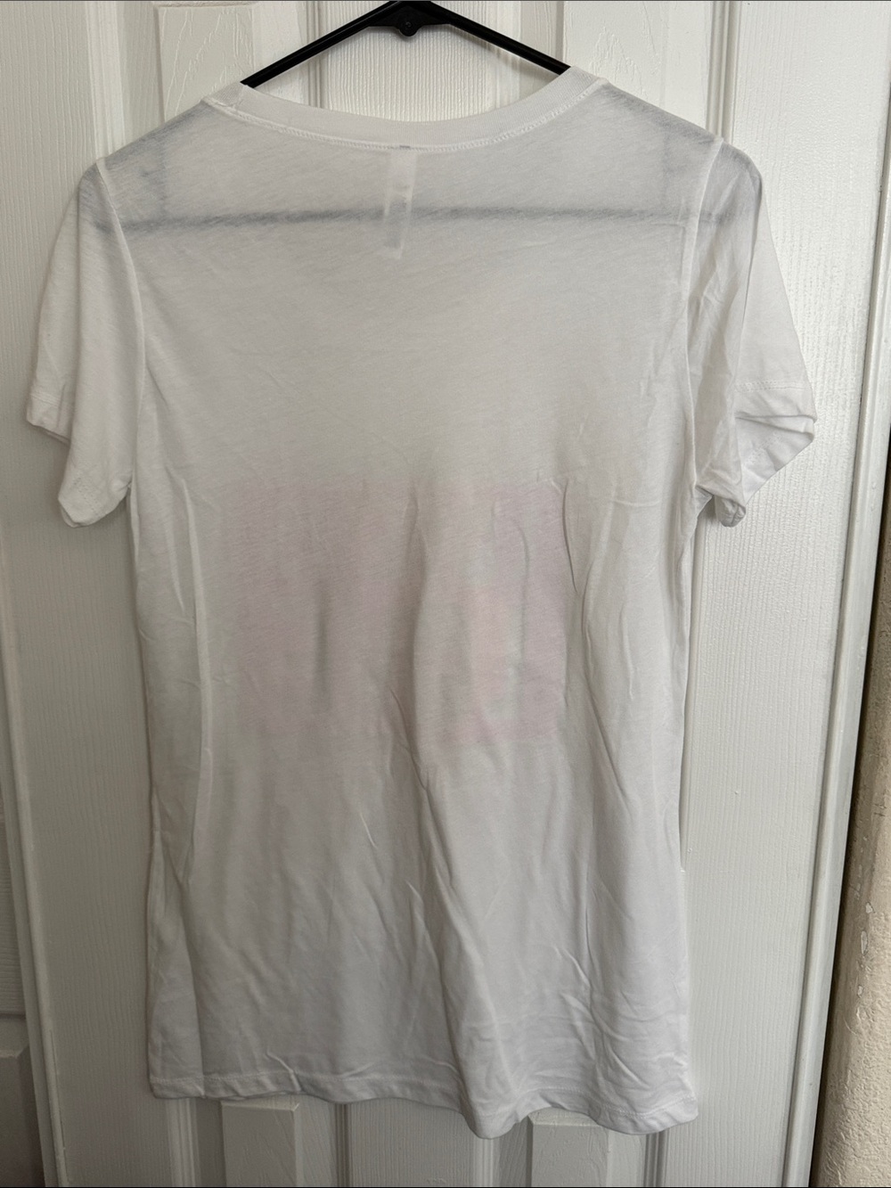Abella White Crew Neck Tee - Bella+Canvas Tag Visible - Picture 5 of 5